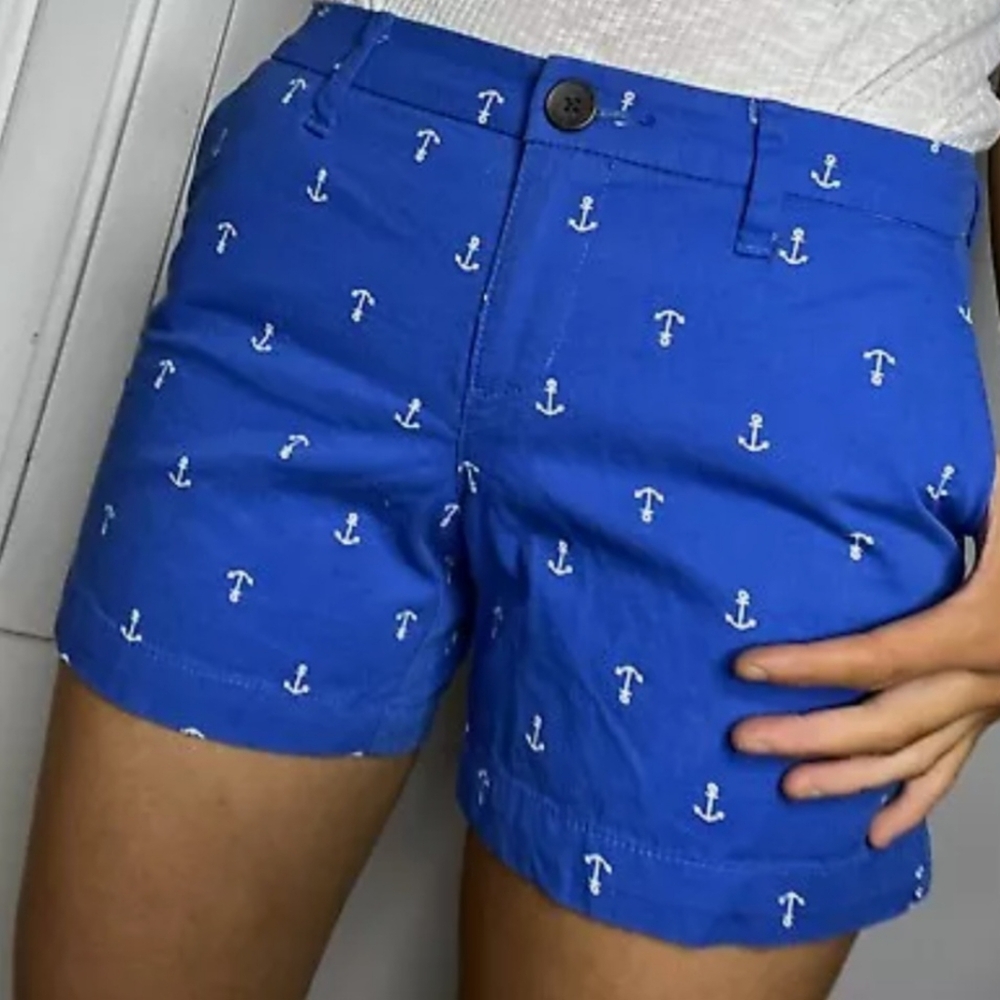 Old Navy Shorts Royal Blue Anchor Print Women's Size 8